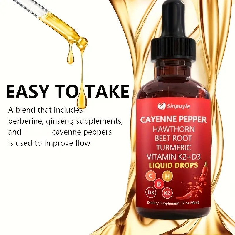 Cayenne Pepper Supplement Liquid Drops + Hawthorn Berry – Pack 2