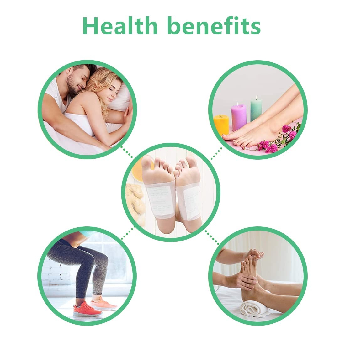 100Pads Natural Bamboo Vinegar Ginger Powder Foot Pads for Travel or Home Use