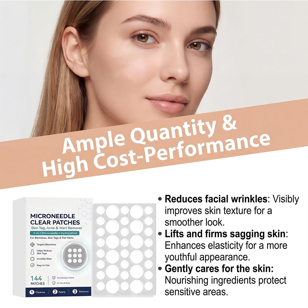 Microneedle Clear Patches, 2-in-1 Microneedle &Hydrocolloid Patch Blemish Care