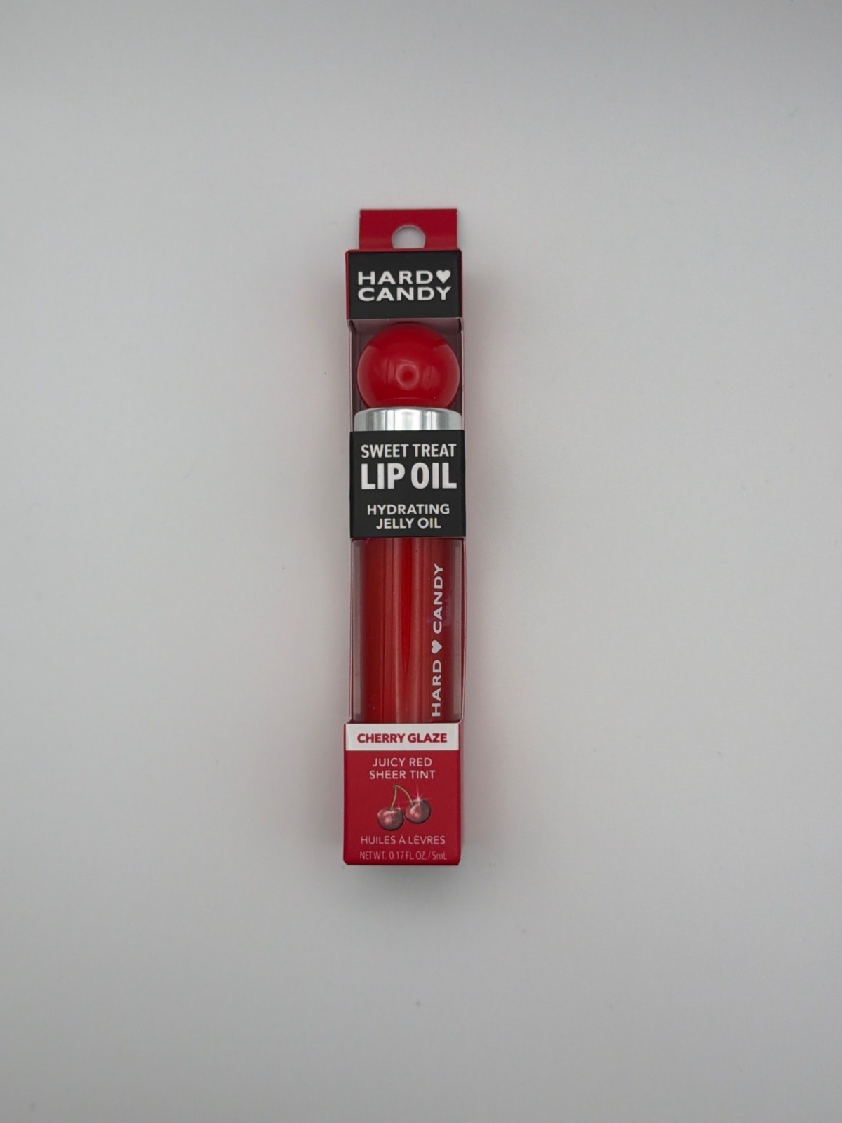 Hard Candy Sweet Treat Lip Oil Hydrating Jelly Oil Cherry Glaze 0.17 Fl Oz