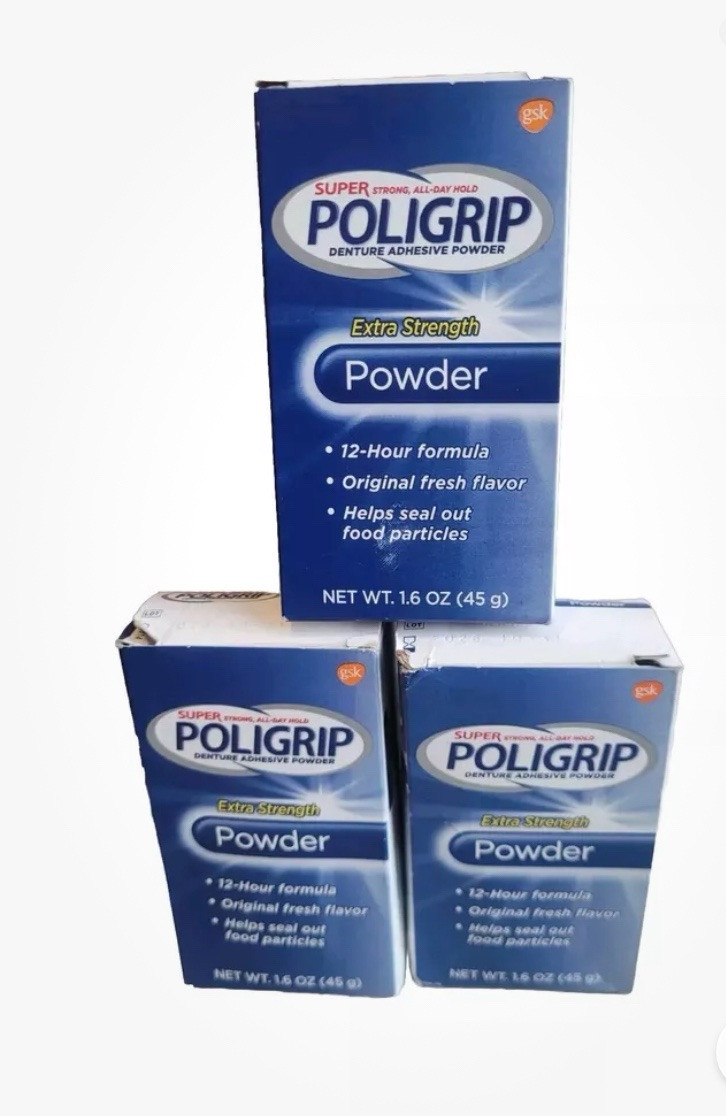 Super PoliGrip POWDER 12hr hold 1.6oz ( 3 pack ) Exp:10/31/2026