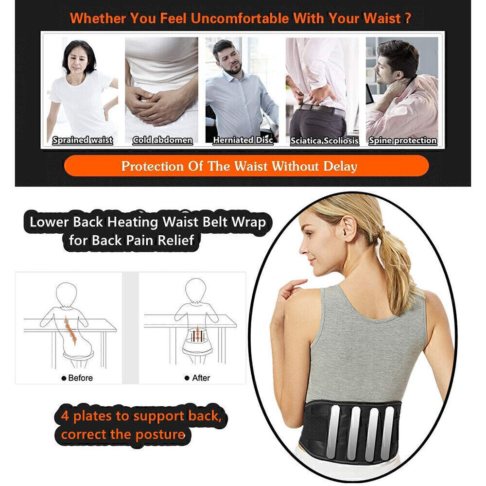 Adjustable Lower Back Brace Lumbar Support Waist Belt For Men Women Pain Relief