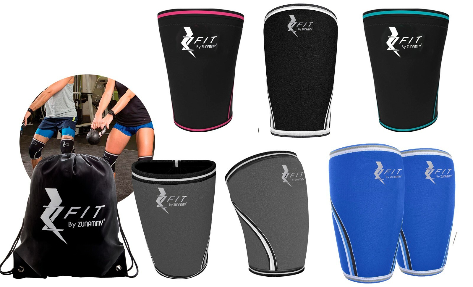 Zfit Neoprene Compression Knee Sleeve Weightlifting, Injury Recovery