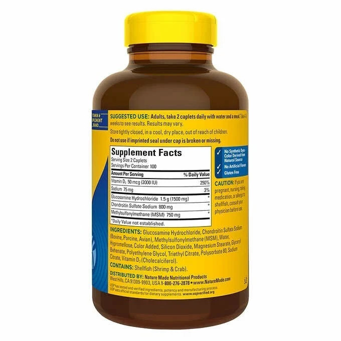 Nature Made TripleFlex Triple Strength + D3 200 Caplets Joint Support