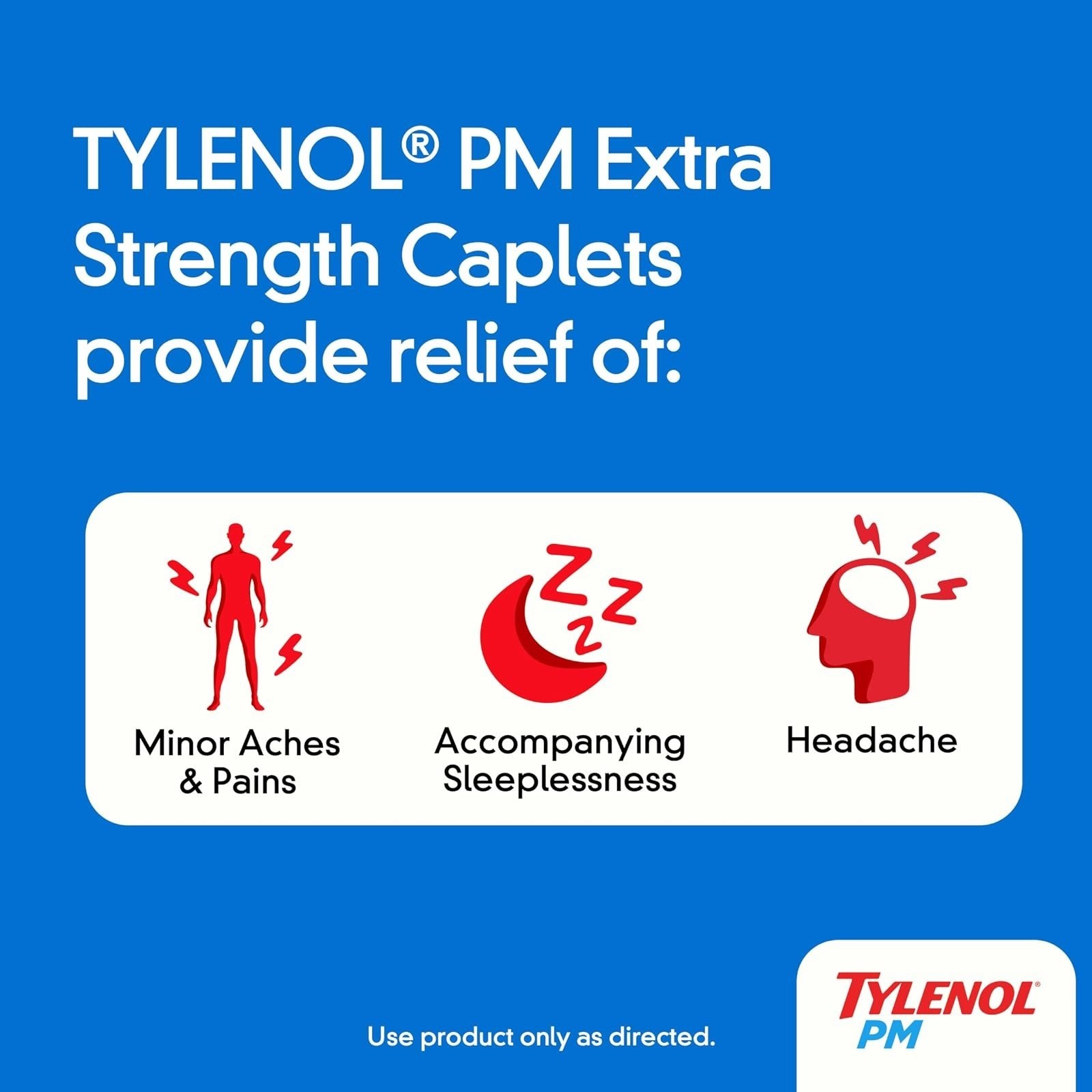Tylenol PM Extra Strength Sleep Aid Caplets, 500mg Acetaminophen, 50ct