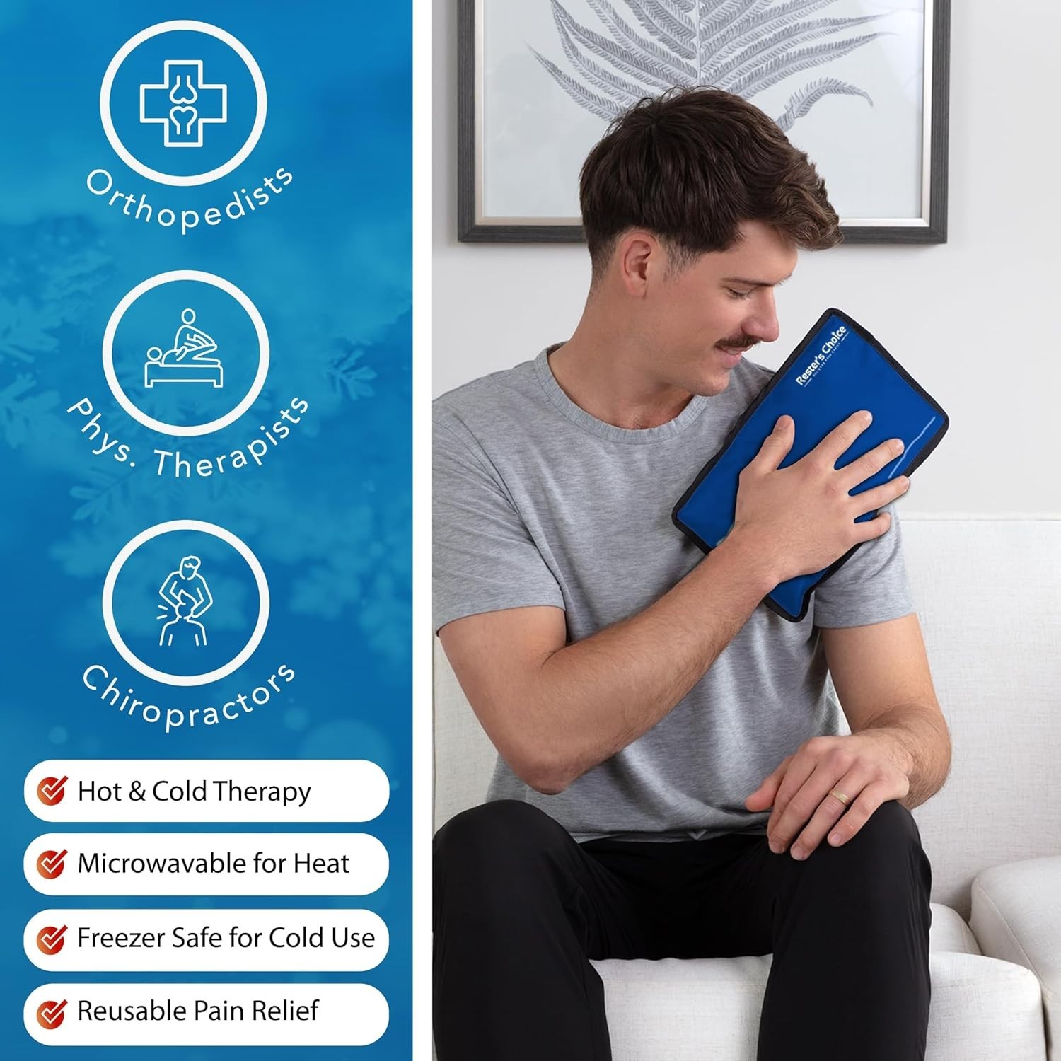3 Compartment Gel Ice Pack – 7×12 – Superior Cold Distribution for Recovery