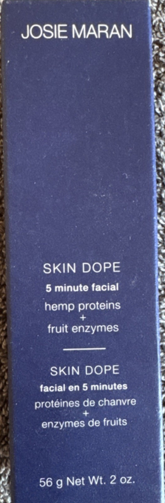 Josie Maran Skin Dope 5 Minute Facial Hemp Proteins Fruit Enzymes Argan Oil 2 oz