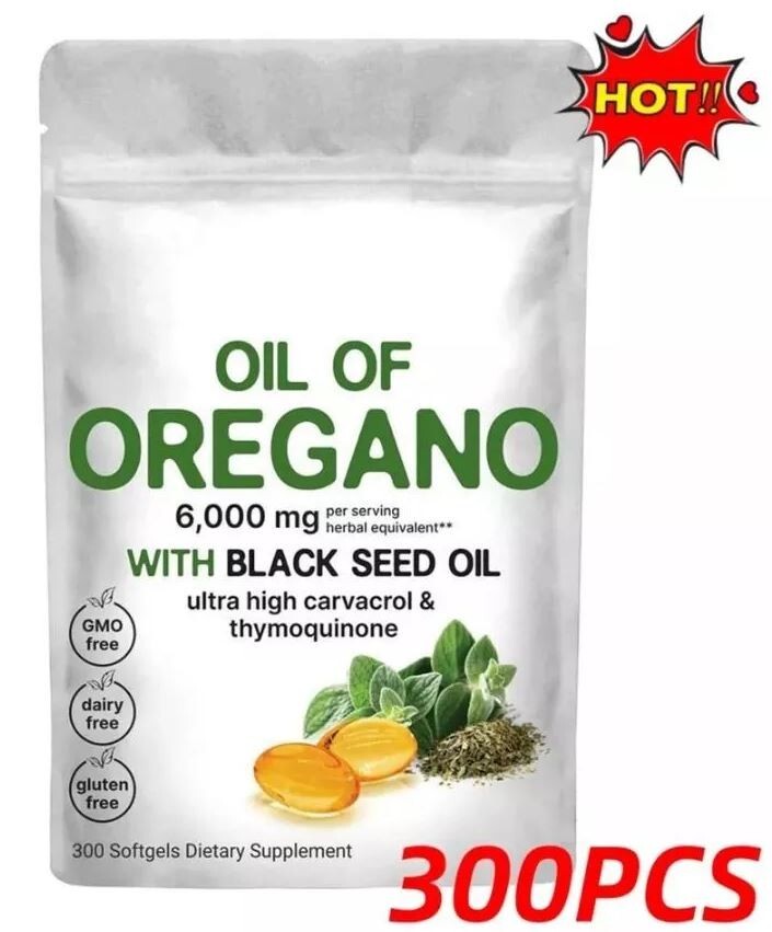 Oil – with Oregano Black Oil Oregano of 6000mg Softgels Seed Oil