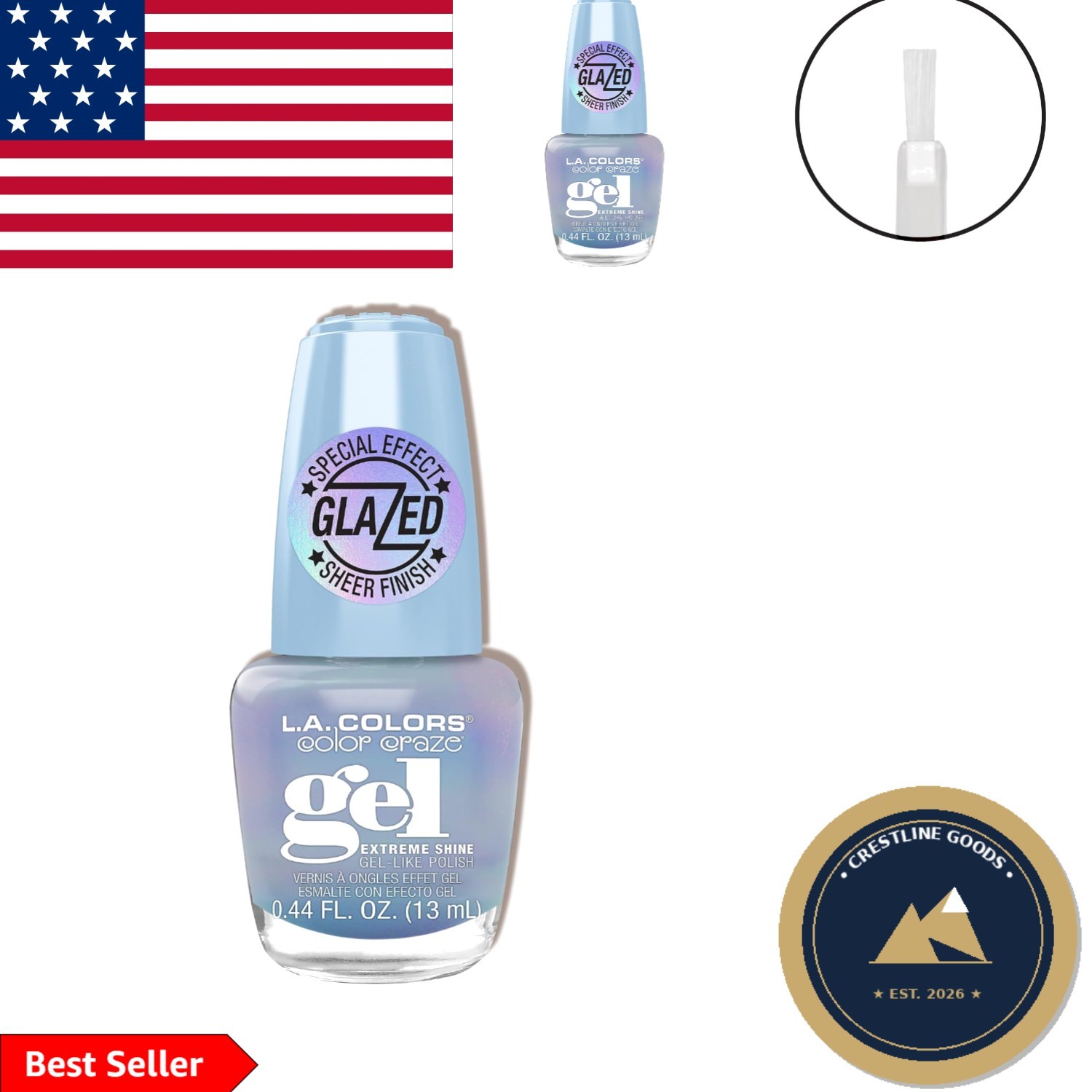 0.46 Oz Gel Glazed Nail Polish – Glass Slippers with Chip-Resistant Formula