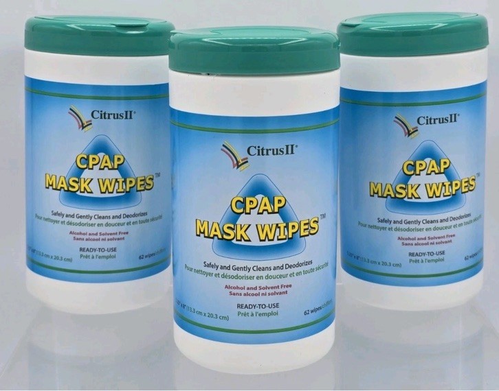 3 Pack – Citrus II Cpap Mask Wipes – Count of 62 x 3 =186 NEW