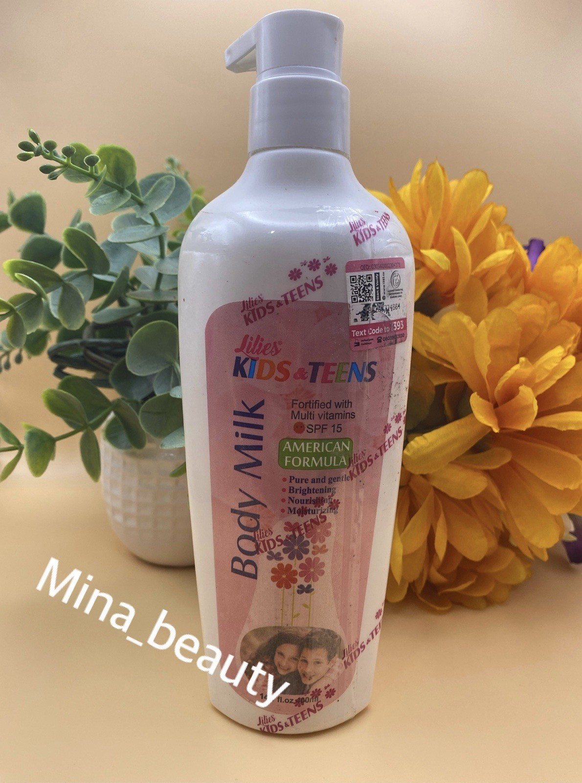 Lilies Kids & Teens Brightening Moisturizing Body Milk SPF 15, 14.1 oz