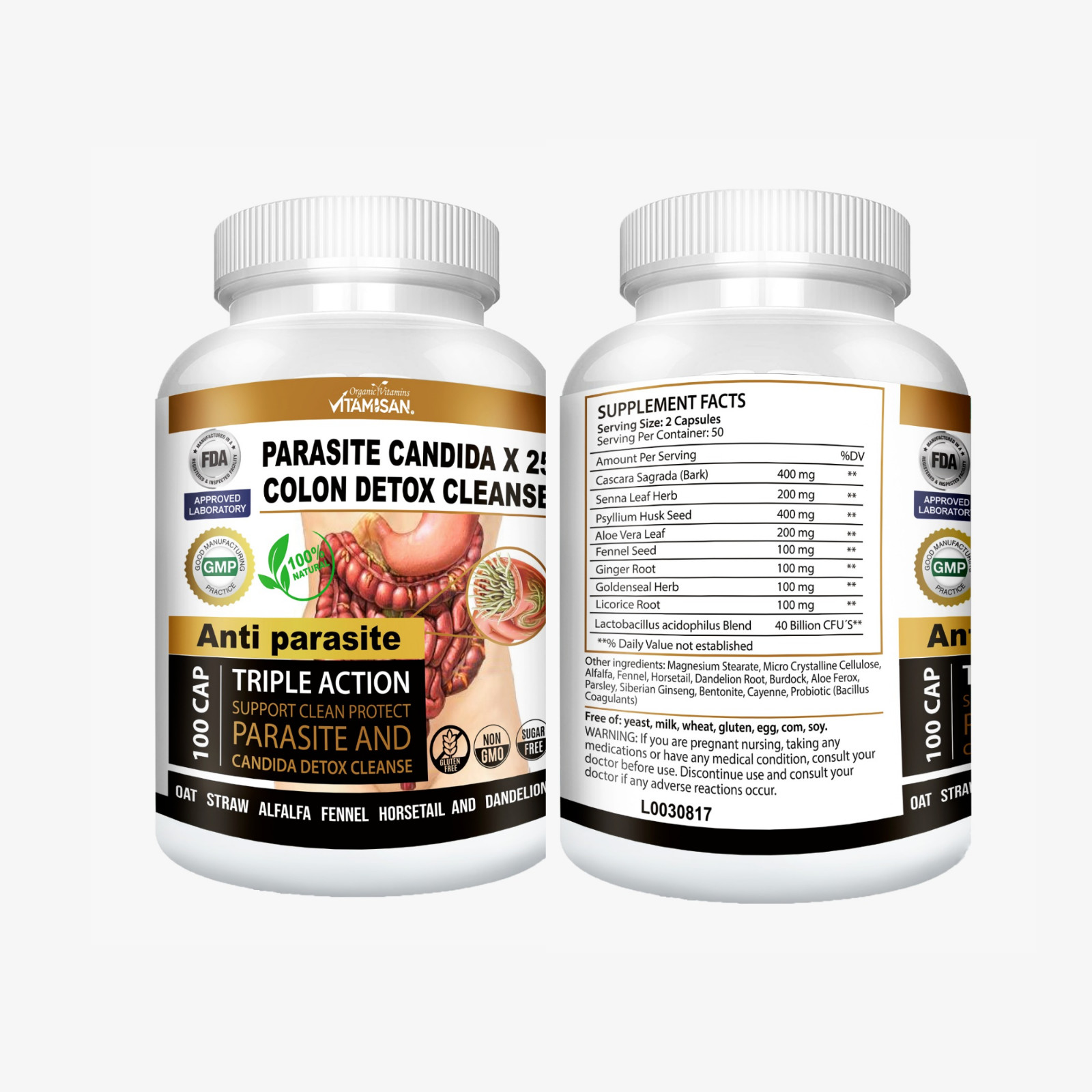 Intestinal Parasite Cleanse Detox Dietary Capsules Supports Digestion Free