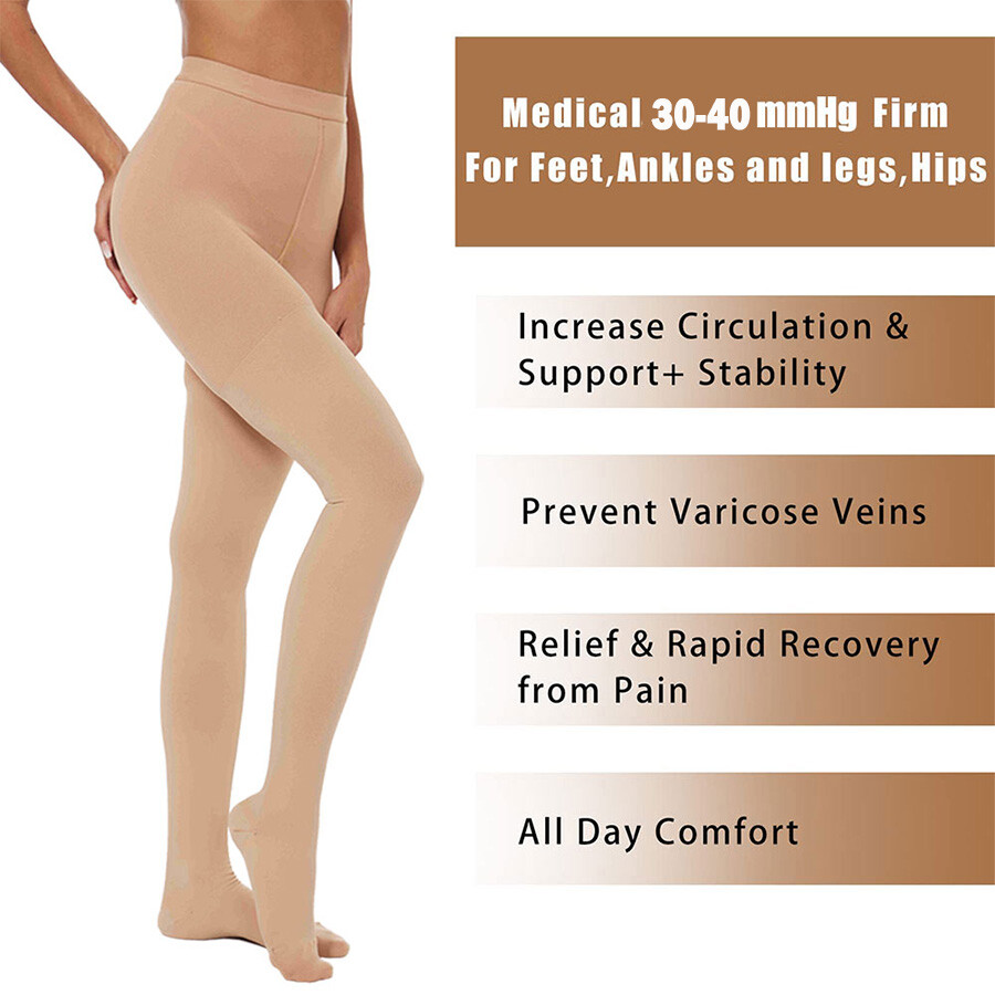 Pantimedias de compresión Mujeres Hombres 30-40 mmHg Calcetines de soporte