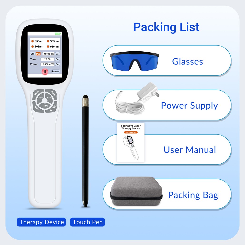 Touchscreen 2.5W Cold Laser Therapy Device for Pain Relief Deep Tissue Human Pet