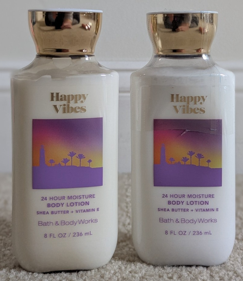 BRAND NEW Bath and Body Works Happy Vibes TWO Body Lotions (8 fl oz/236 ml each)