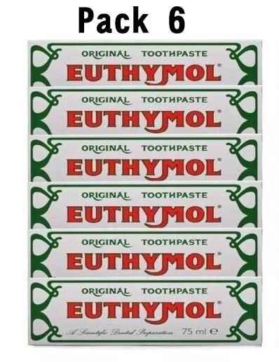 Euthymol Original Traditional Toothpaste 75ml x 6 Tubes Expiry 2025