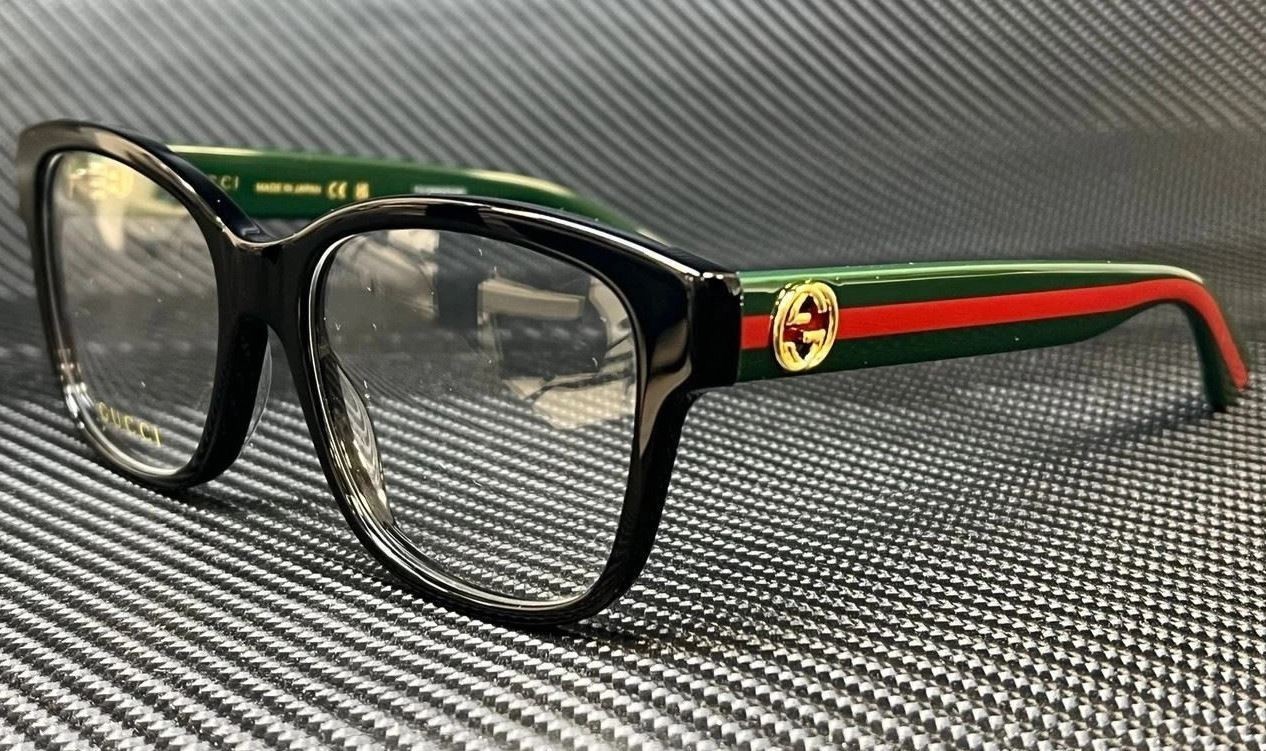 NEW GUCCI GG0038ON 011 Black Green Red Women’s 54 mm Eyeglasses