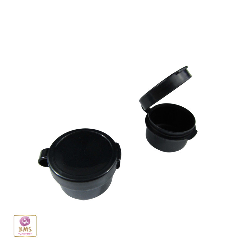Makeup Hinged Jars 5 Gram Empty Cosmetic Beauty Containers 5 Ml Black (100) 5092
