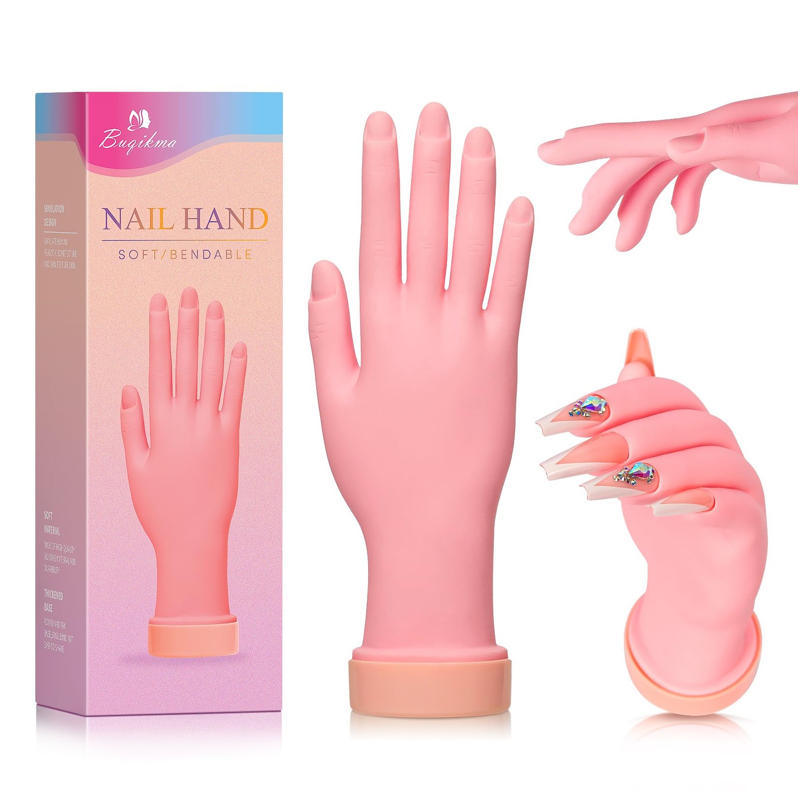 Flexible Nail Practice Hand for Acrylic Nails Manicure Training Mannequin Hand