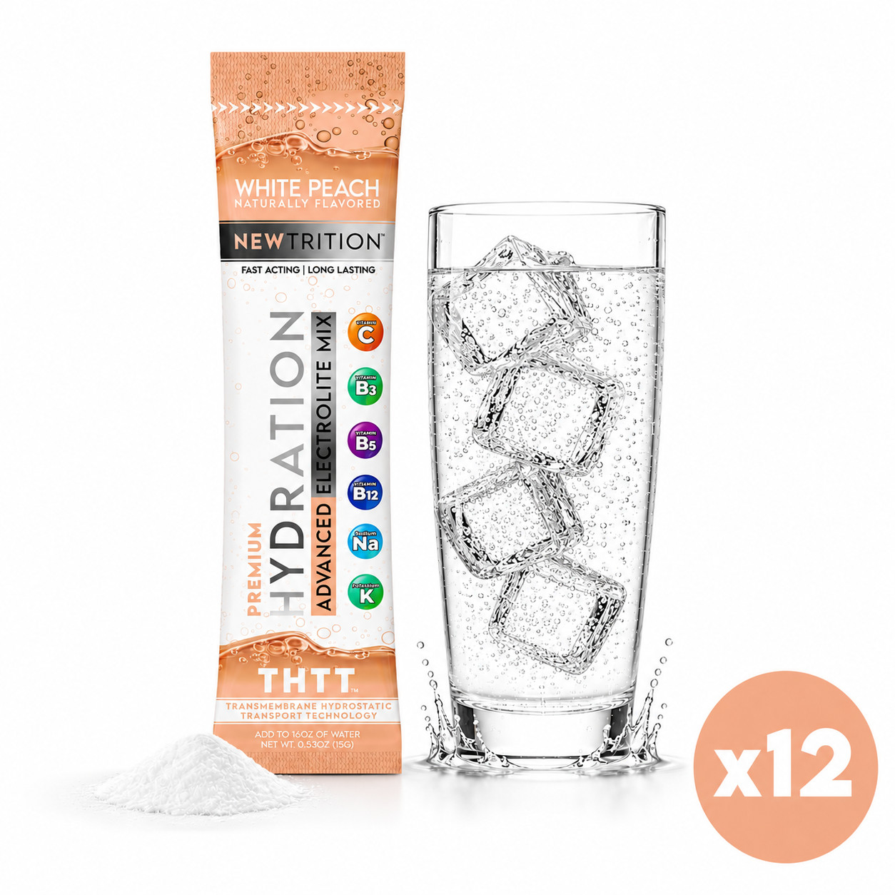 NewTrition Hydration Powder – Fast-Acting Electrolyte + Vitamin Drink Mix