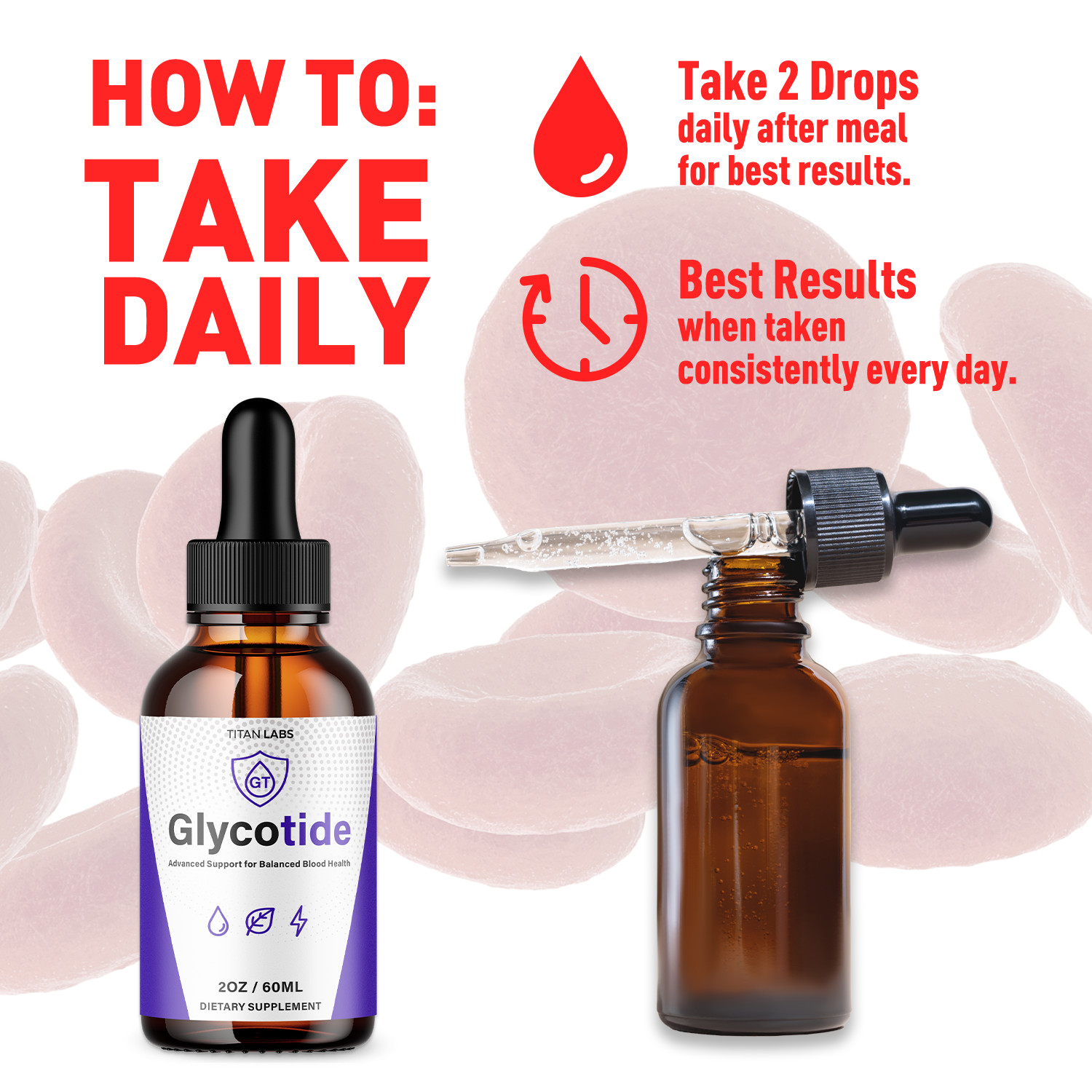 (1 Pack) Glycotide Drops Advanced Blood Support Formula Glyco Tide 30 Servings