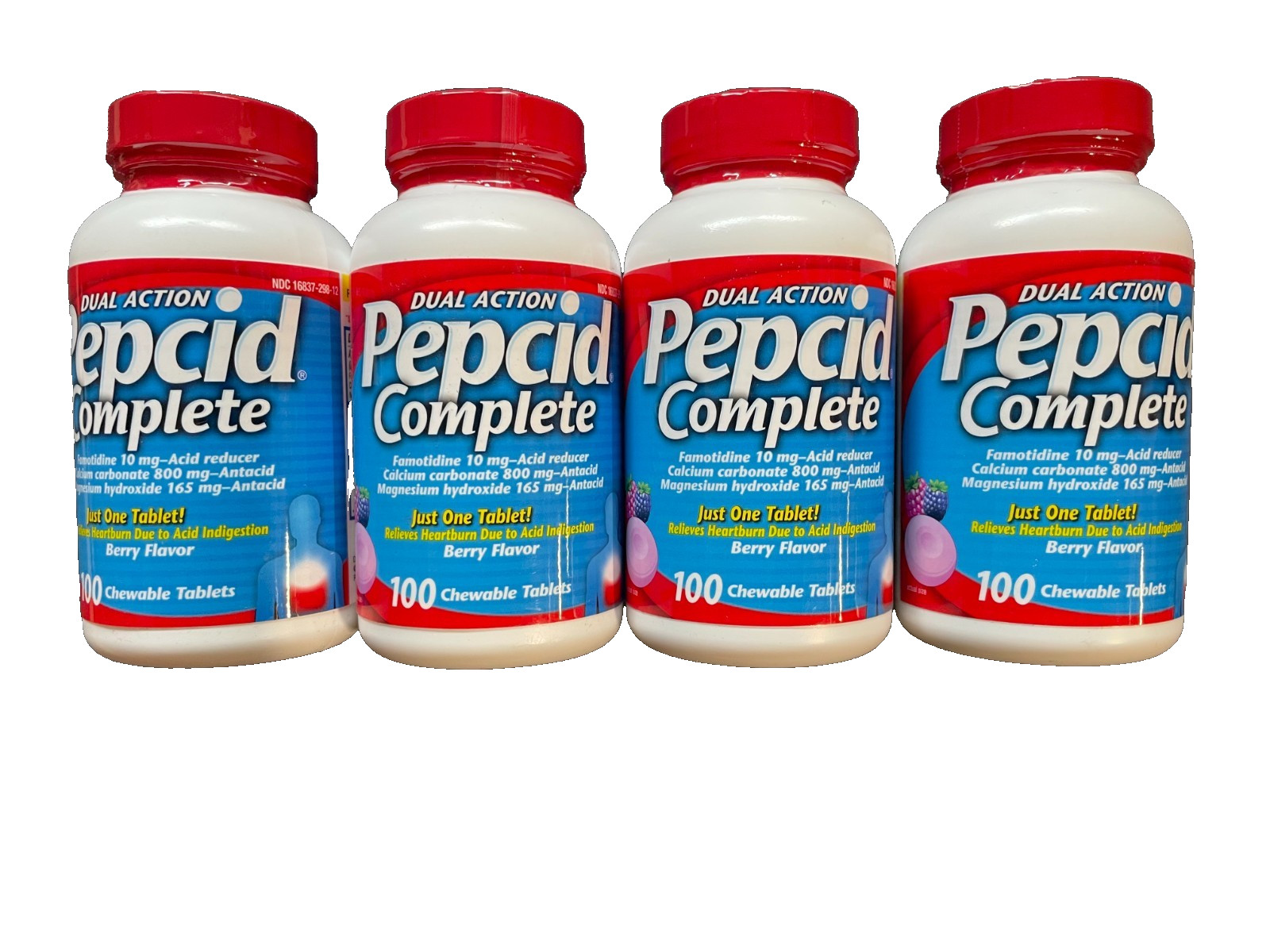 Pepcid Complete 100ct 4x = 400 Berry Chewable Tablets EXP 2028