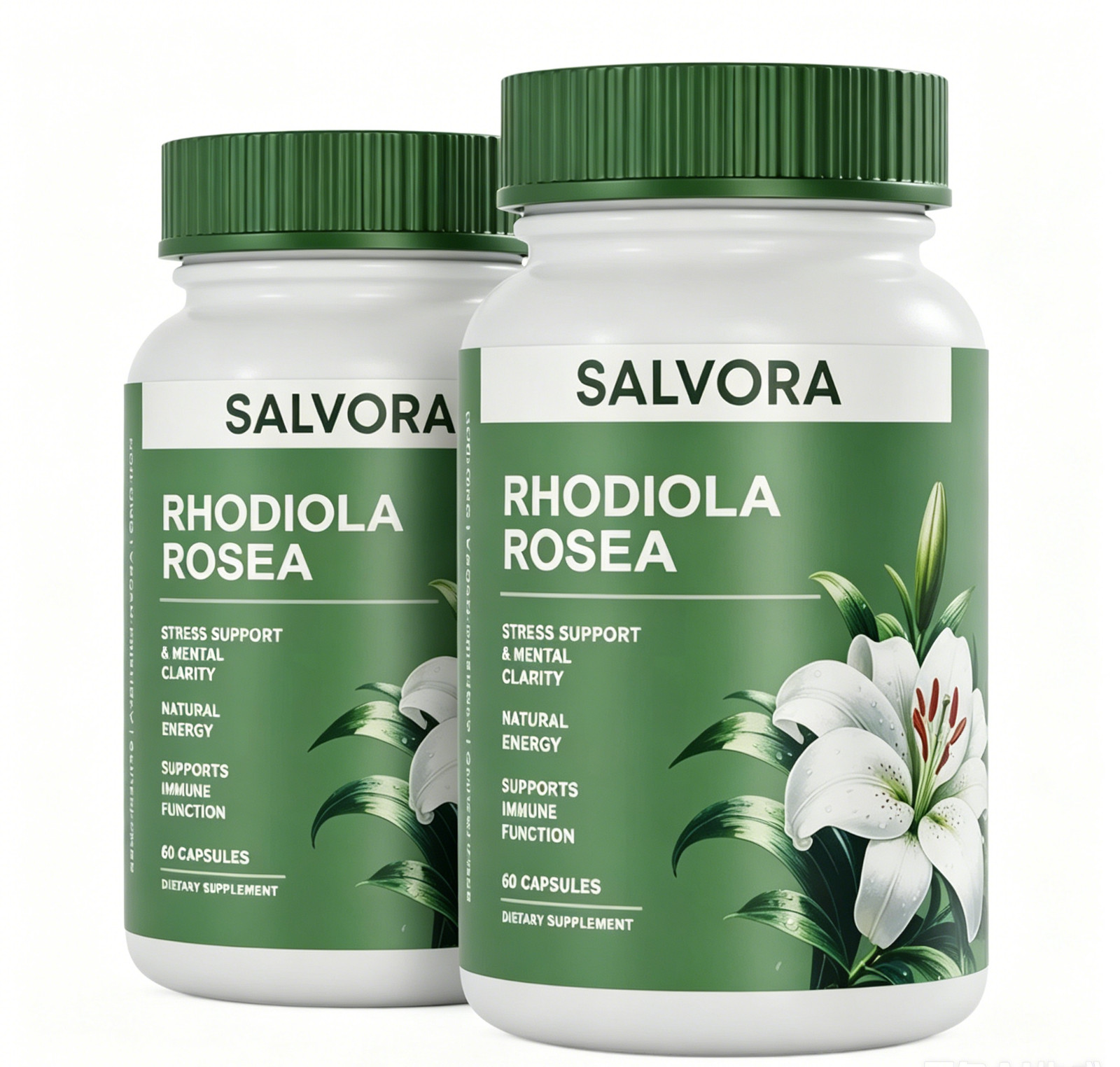 2Pcs Salvora Rhodiola Rosea Supplement Golden Root Adaptogen Capsules – Rhodiola