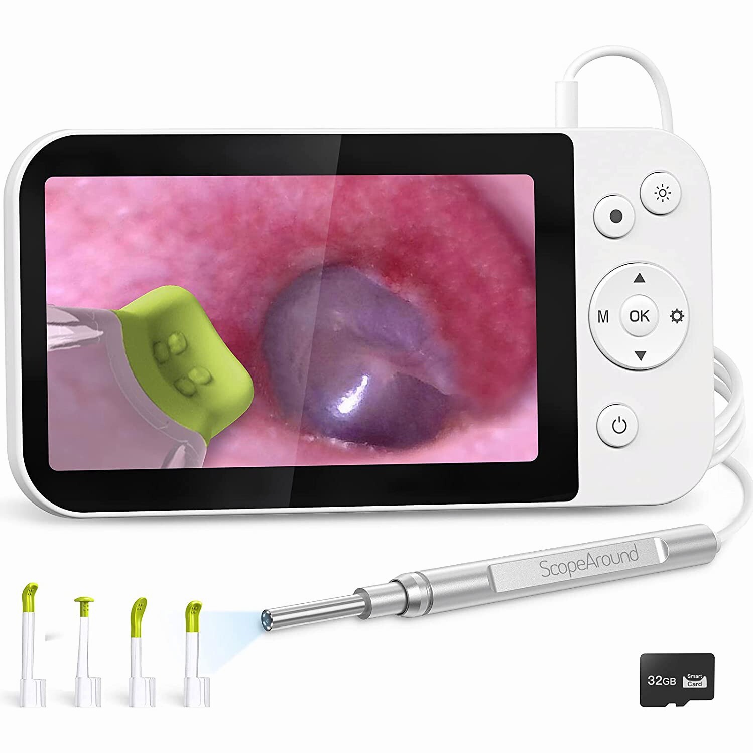 NEW Ear Wax Remover Camera 1080P Ear Endoscope Cleaner Otoscope with 5”Screen