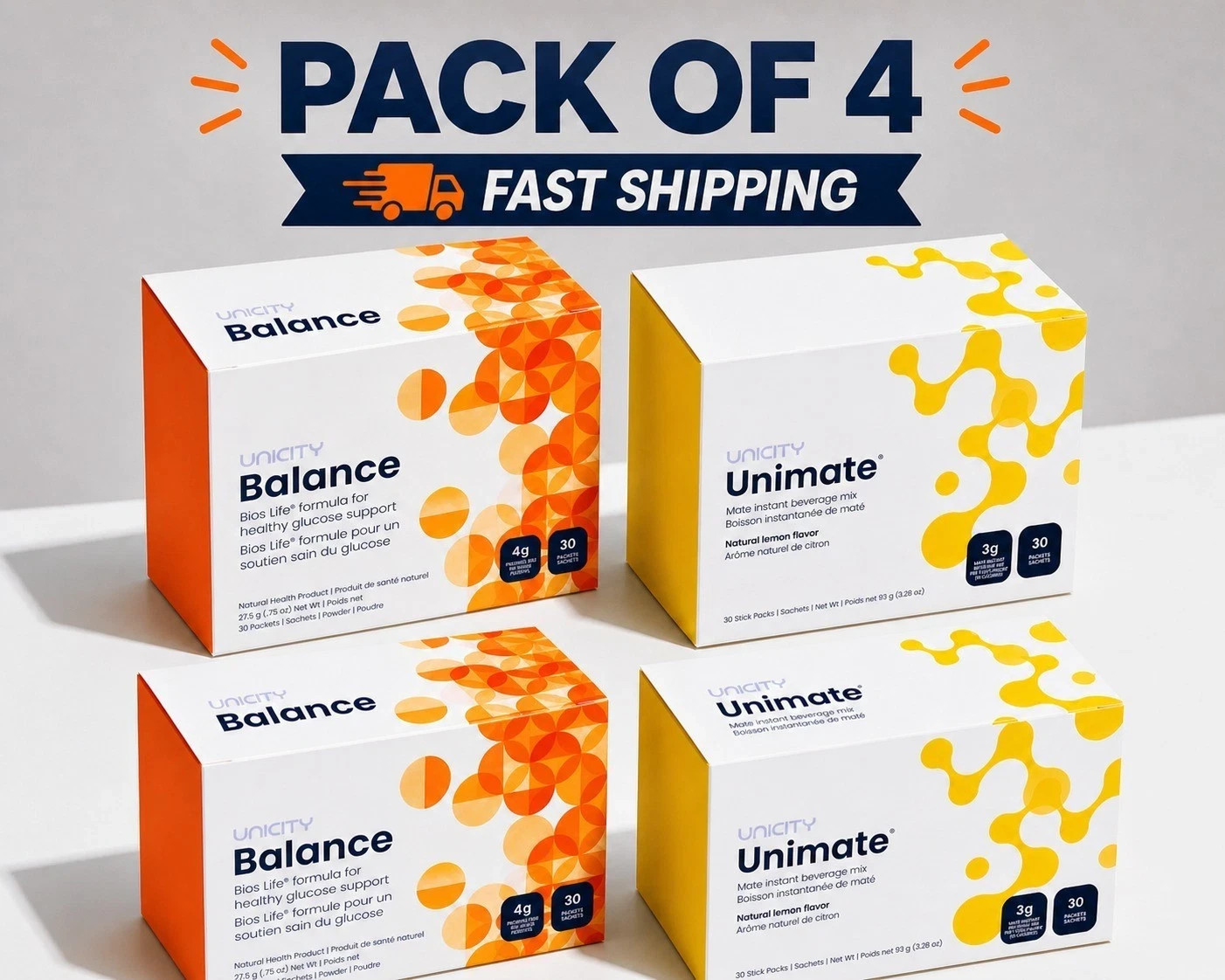 UNICITYFEEL GREAT PACK-UNICITY BALANCE 60 COUNT AND UNICITY LEMON 60 COUNT