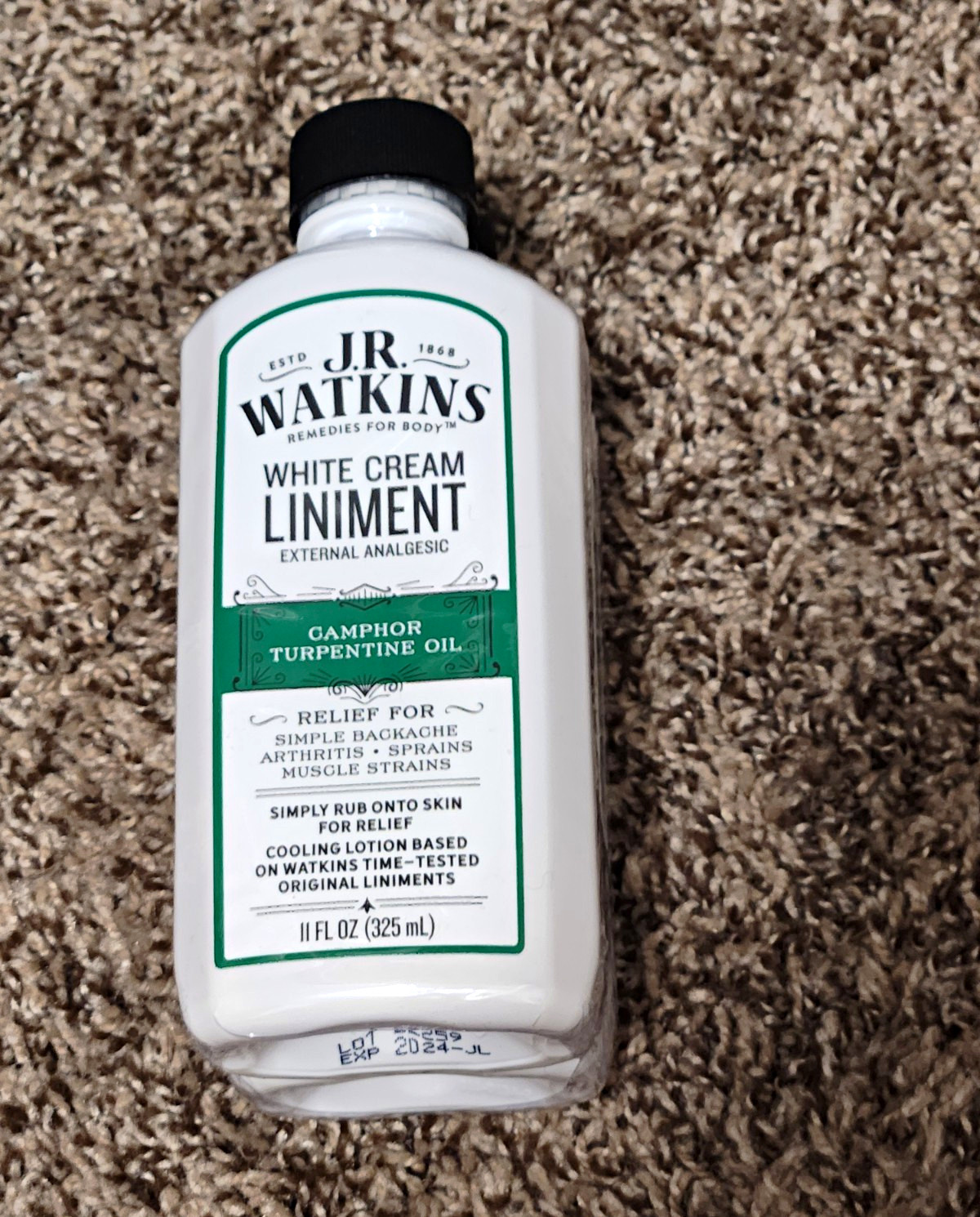 J.R. Watkins White Cream Liniment Pain Treatment Lotion Camphor 11 floz (2-pack)