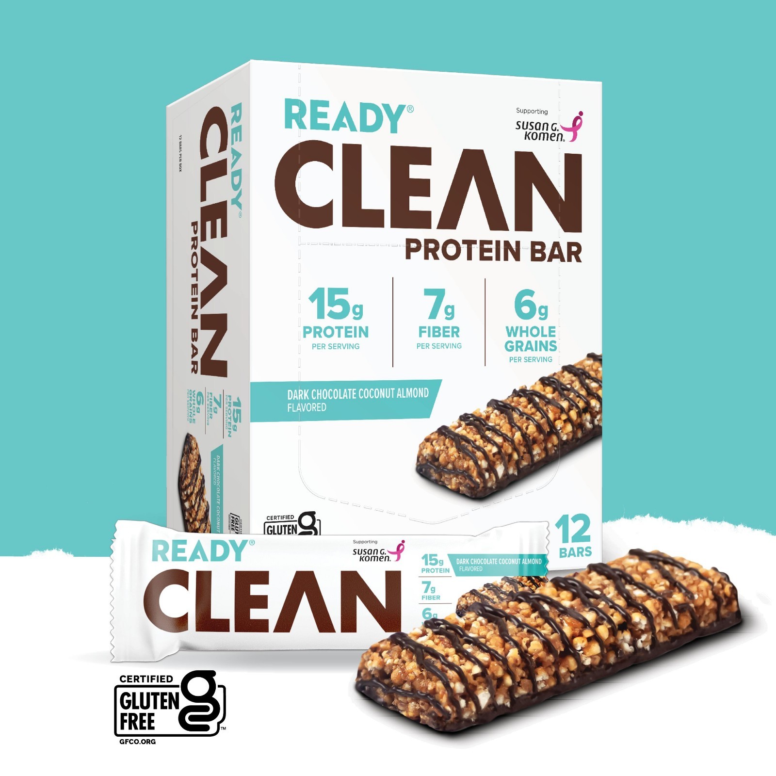 Clean Protein Bar, Dark Chocolate Coconut Almond, 12 Bars, 1.87 oz (53 g) Each