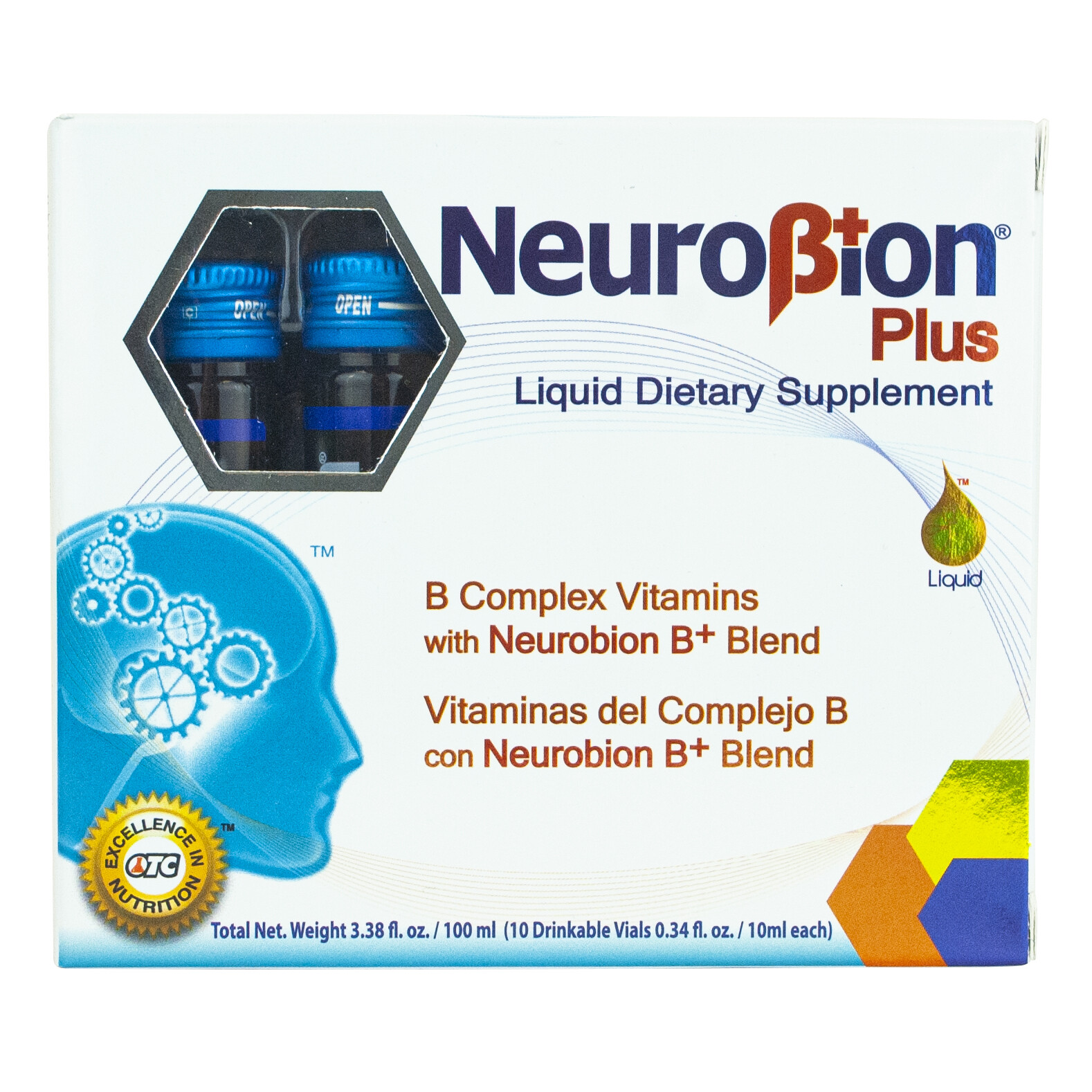NEUROBION PLUS Dietary Supplement Liquid, B Complex, 10 Vials (1 BOX) exp 9/2025