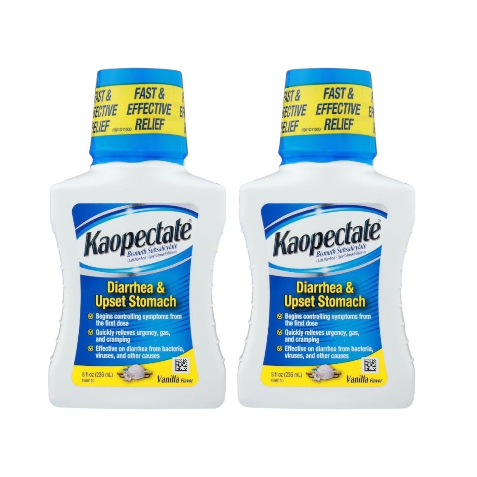 (2 Pack) Kaopectate Multi-Symptom Relief for Upset Stomach, Vanilla, 8 Fl Oz