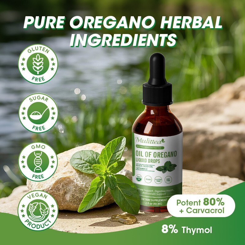 Oil of Oregano with Black Seed Oil & Vitamin Drops Carvacrol Immue Support
