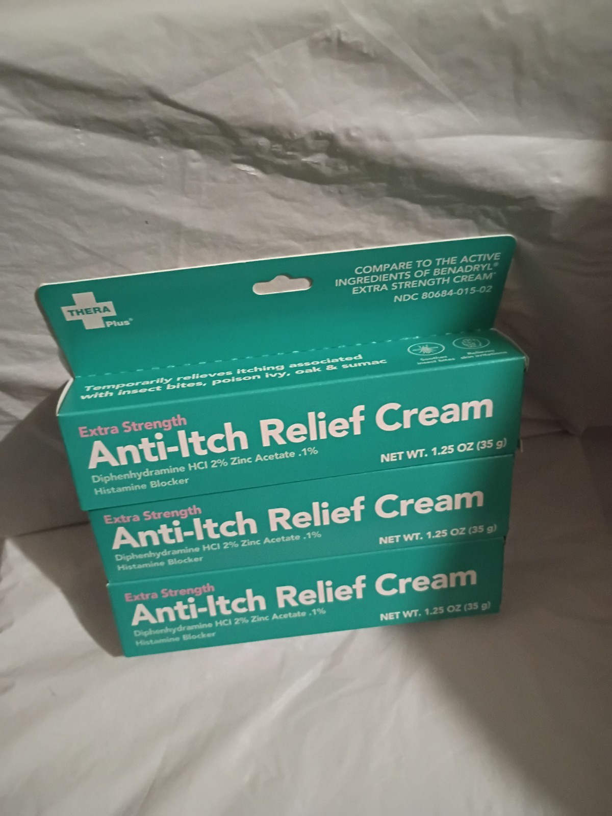 Thera Plus Itch Relief Cream Extra Strength Diphenhydramine 2% Zinc 0.1% 1.25 oz