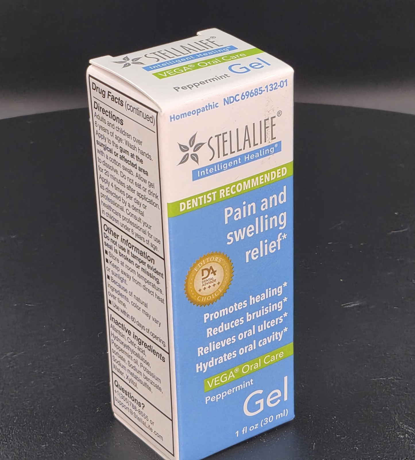 StellaLife VEGA Oral Care Homeopathic oral pain Gel Peppermint 1 fl oz