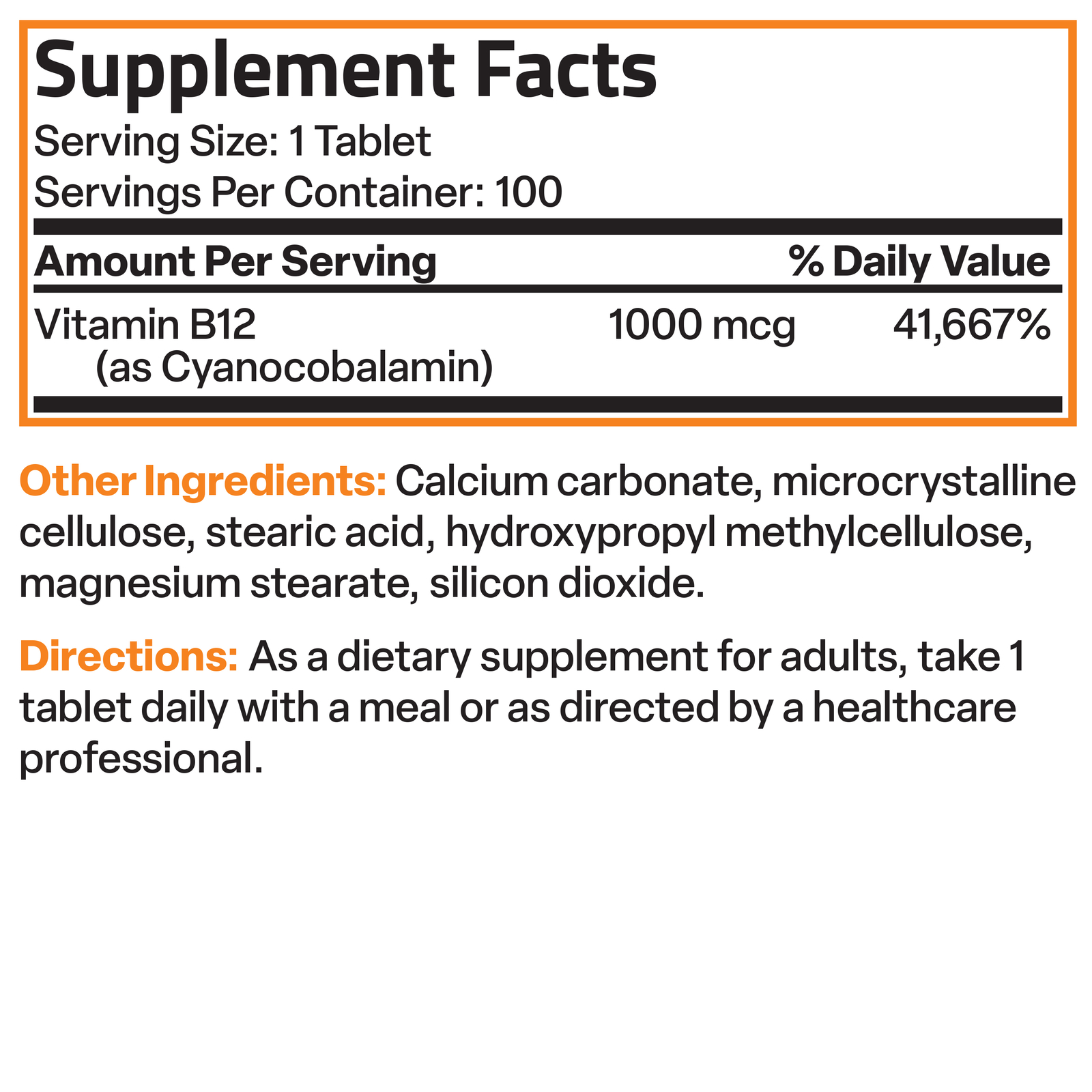 Bronson Vitamin B12 Sustained Release NON-GMO, 100 Tablets