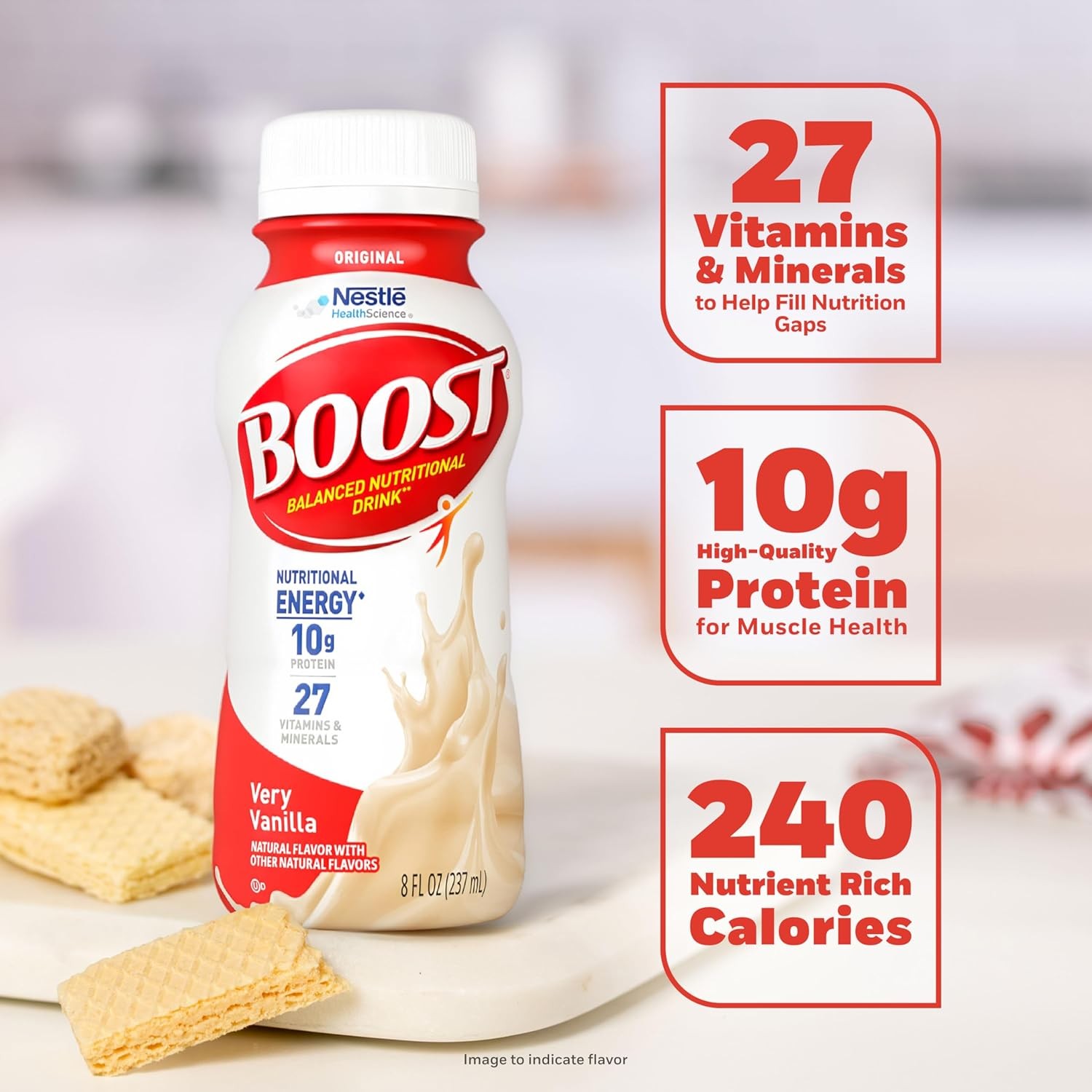 BOOST Original Ready to Drink Nutritional Drinks, Very Vanilla, 8 Fl Oz (24 PK)