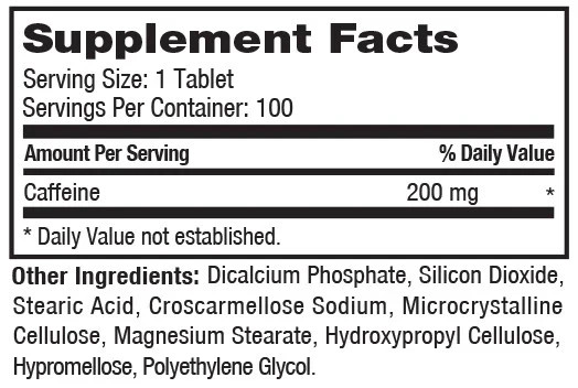 Prolab Caffeine Tablets 200mg 100ct – Energy Focus Endurance Pre Workout