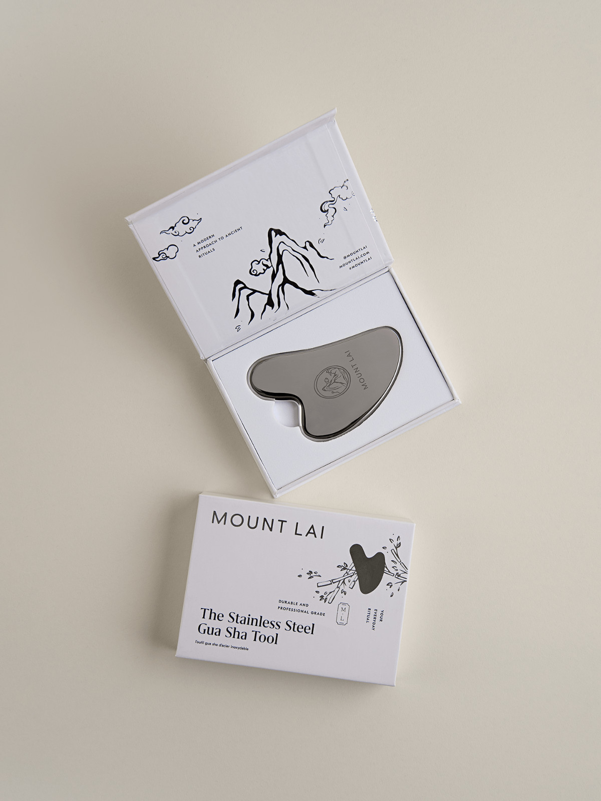 Mount Lai Gua Sha Facial Massage Tool – Stainless Steel – Open Box