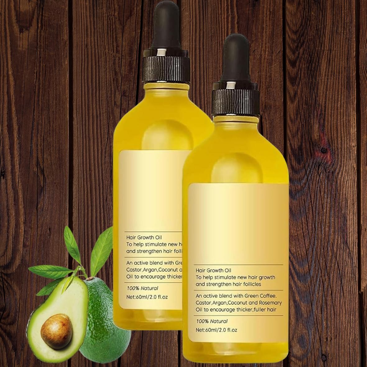 organic Growth Hair Oil, Veganic Organic Natural Hair Growth Oil 60ml