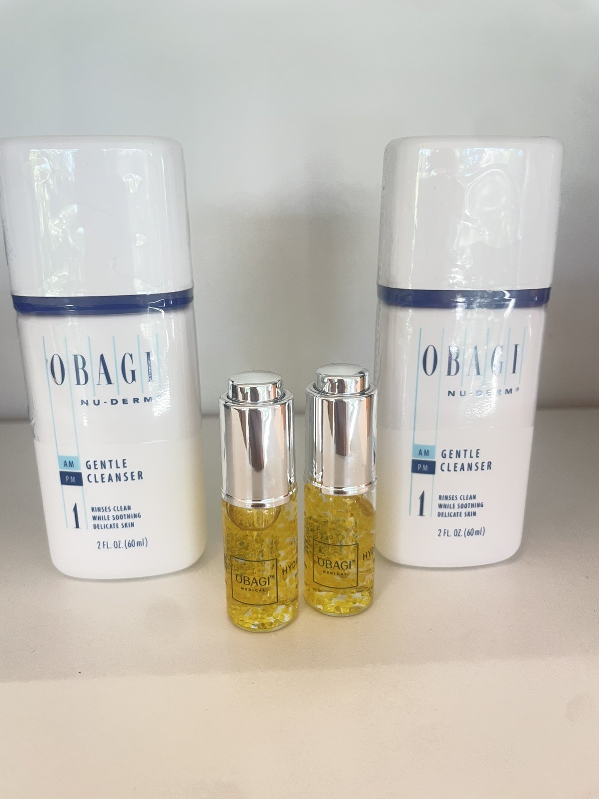 2X Obagi Nu-Derm Gentle cleanser 2 Fl Oz /60 ml + 2 daily drop serum