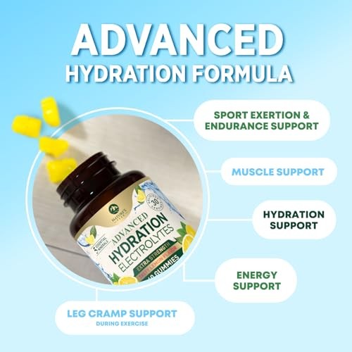 Hydration Electrolyte Gummies – Daily Liquid Replenisher 60 Count (Pack of 1)
