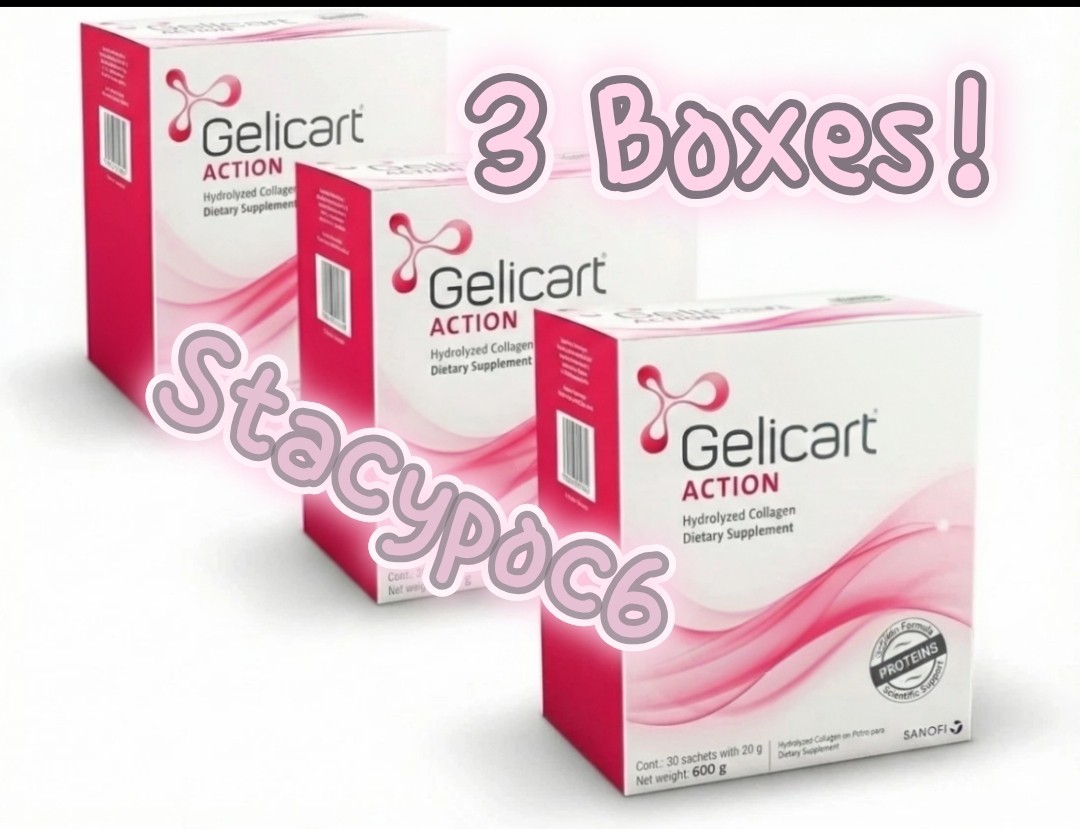 3 x Gelicart ADVANCE Hydrolyzed Collagen 600g 30c 20gr each SHIPS FROM USA