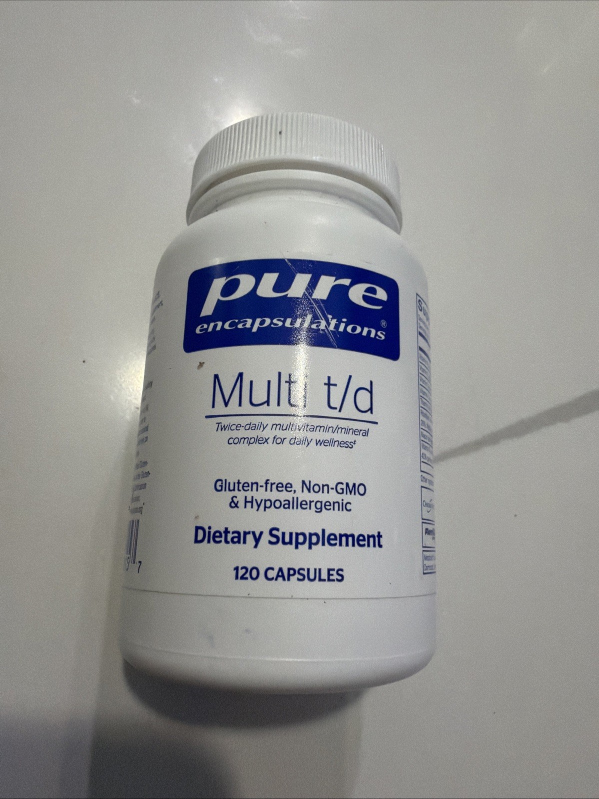 Multi T/D Multivitamins Twice Daily 120 Capsules Pure Encapsulations 3/28