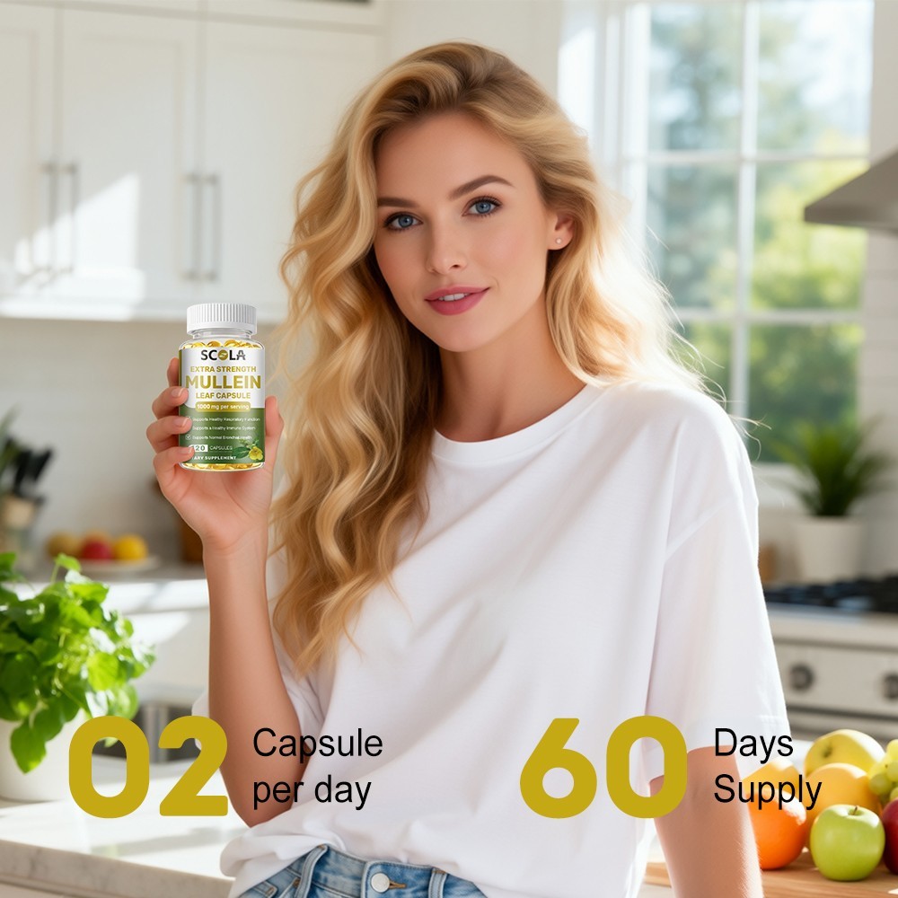 Mullein Leaf Capsules 1000mg – Support Lung Cleanse Respiratory Health Vegan
