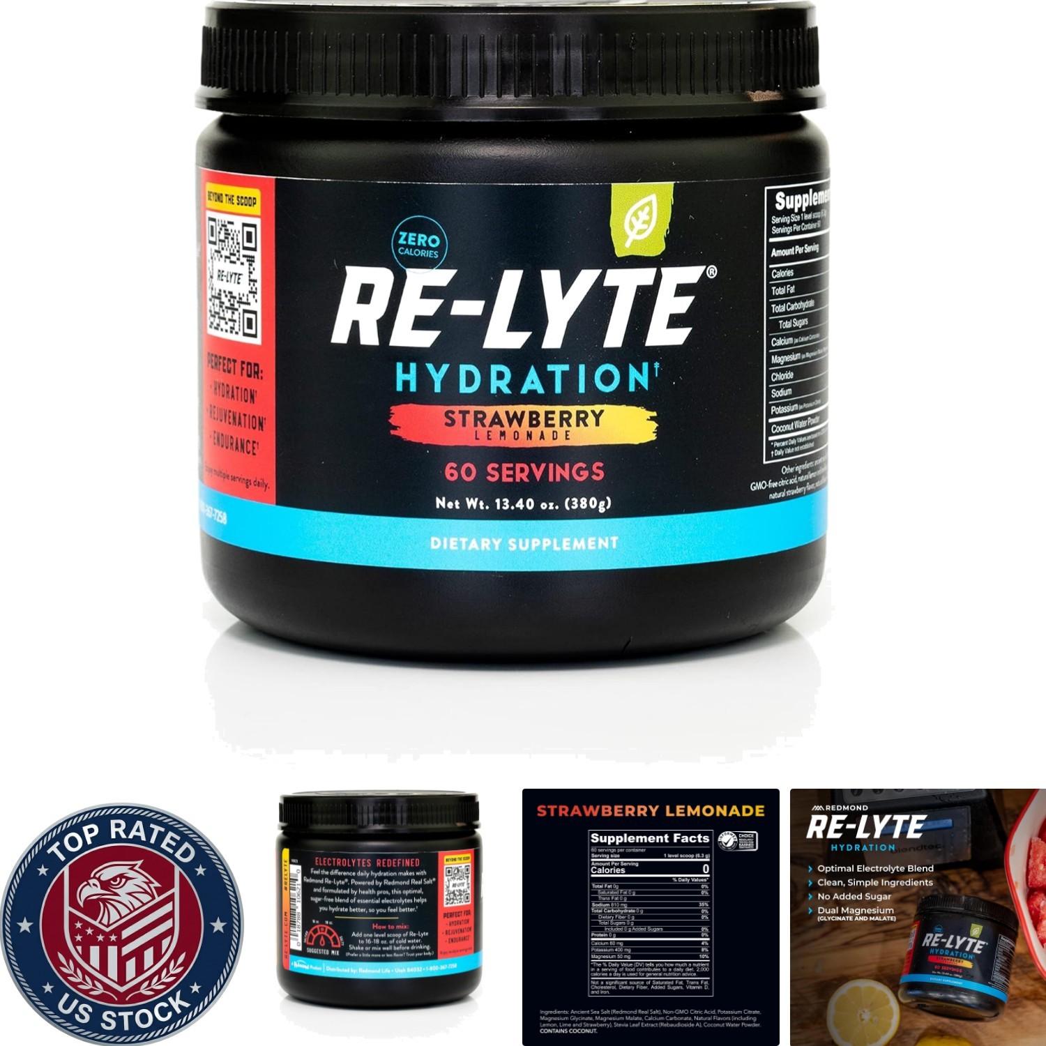 Sugar-Free Re-Lyte Electrolyte Powder with Balanced Minerals | 13.4oz Canister
