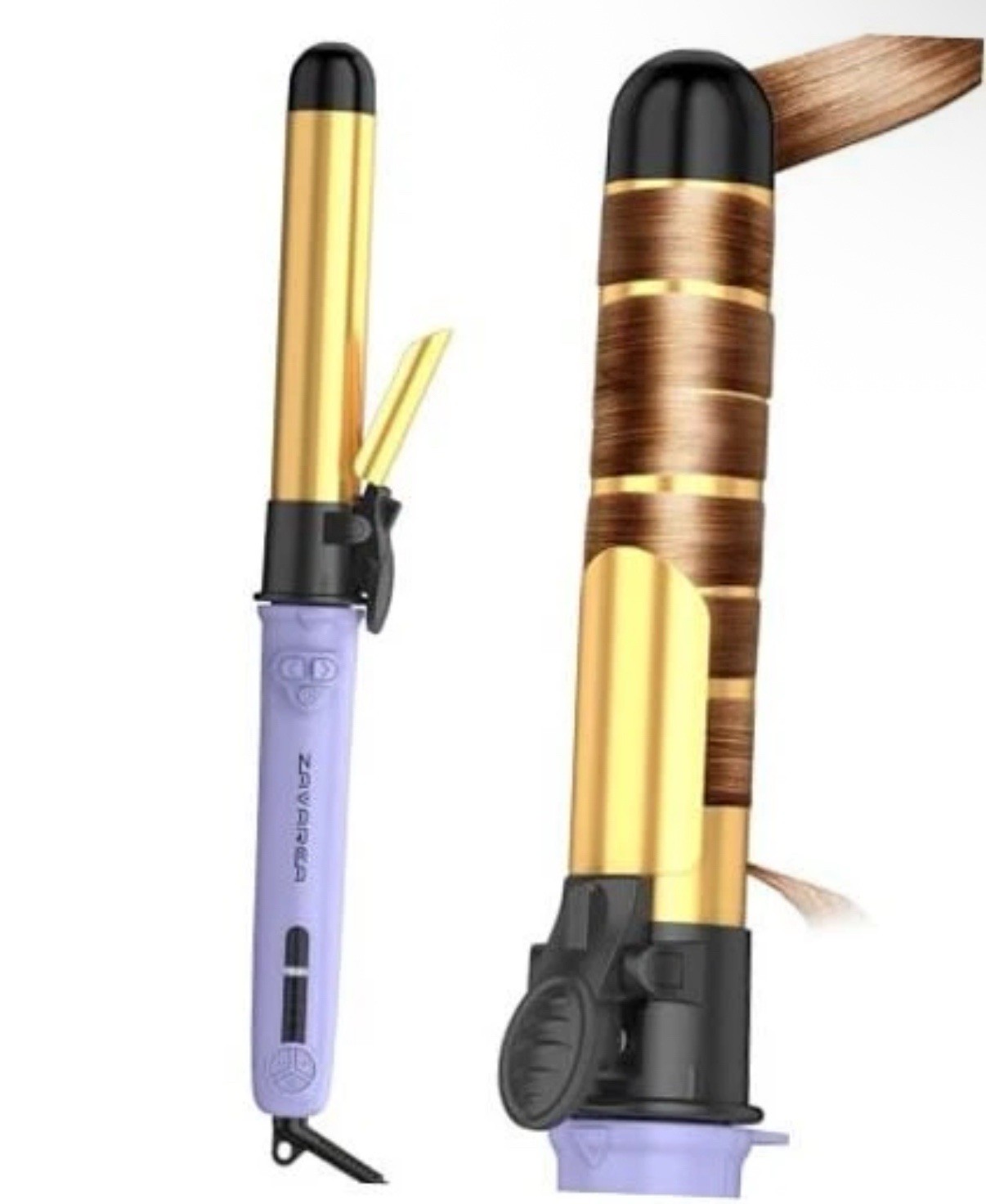 Rotating Curling Iron 1 1/4 Inch, 2024 Upgraded ZAVAREA Automatic Curling Iron