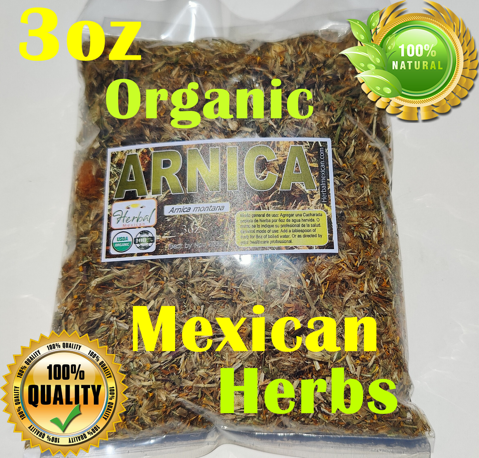 Arnica Herbal Infusion Tea Flor de Arnica montana Te Natural Arnika Mexican Herb