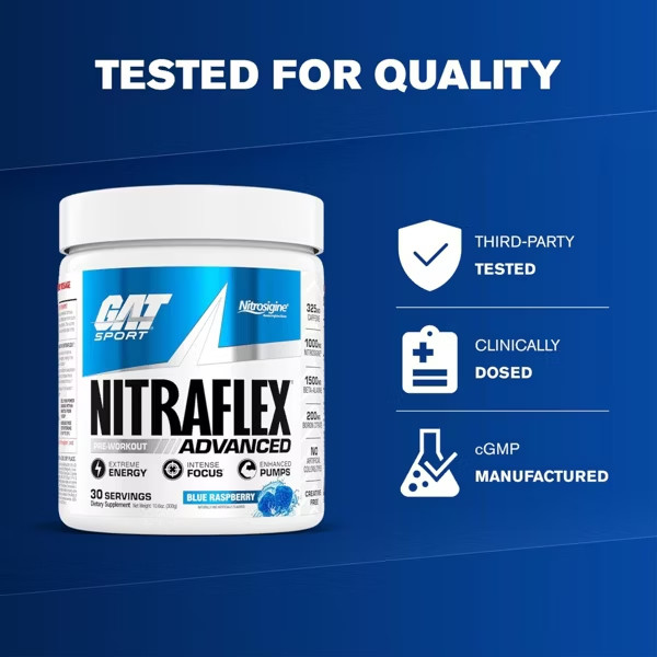 GAT Nitraflex Advanced Blue Raspberry 300 grams